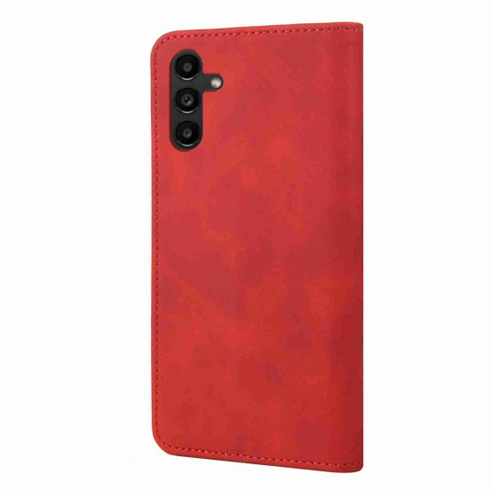 For Samsung Galaxy S24+ 5G Skin Feel Splicing Leather Phone Case(Red)