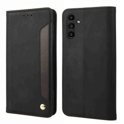 For Samsung Galaxy S24+ 5G Skin Feel Splicing Leather Phone Case(Black)
