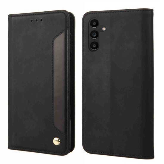 For Samsung Galaxy S24+ 5G Skin Feel Splicing Leather Phone Case(Black)