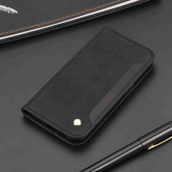 For Samsung Galaxy S24+ 5G Skin Feel Splicing Leather Phone Case(Black)