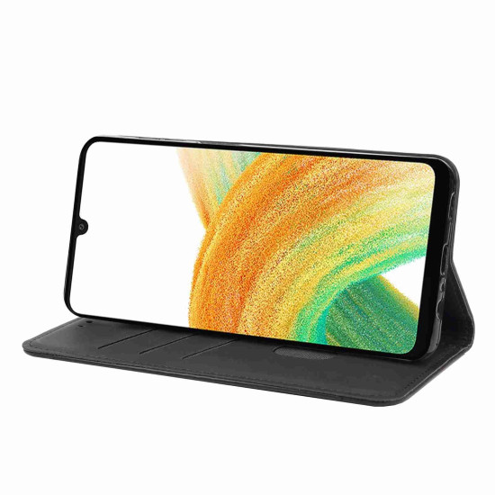 For Samsung Galaxy S24+ 5G Skin Feel Splicing Leather Phone Case(Black)