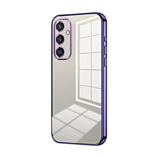 For Samsung Galaxy S24+ 5G Transparent Plating Fine Hole Phone Case(Purple)