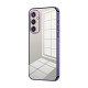 For Samsung Galaxy S24+ 5G Transparent Plating Fine Hole Phone Case(Purple)