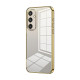 For Samsung Galaxy S24+ 5G Transparent Plating Fine Hole Phone Case(Gold)