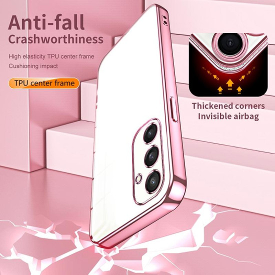 For Samsung Galaxy S24+ 5G Transparent Plating Fine Hole Phone Case(Silver)