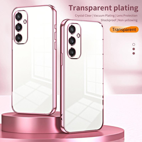 For Samsung Galaxy S24+ 5G Transparent Plating Fine Hole Phone Case(Black)
