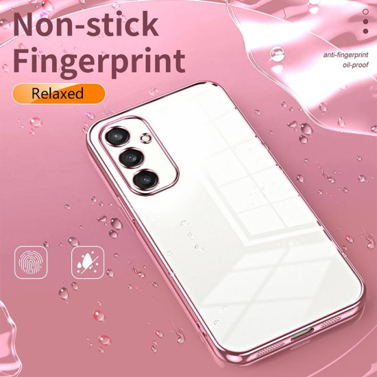 For Samsung Galaxy S24+ 5G Transparent Plating Fine Hole Phone Case(Black)
