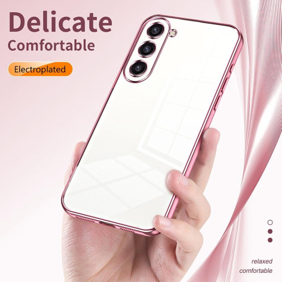 For Samsung Galaxy S23+ 5G Transparent Plating Fine Hole Phone Case(Purple)