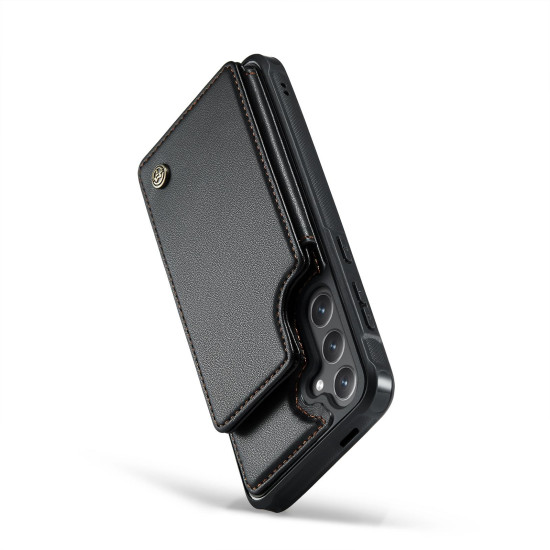 For Samsung Galaxy S24+ 5G CaseMe C22 PC+TPU Business Style RFID Anti-theft Leather Phone Case(Black)