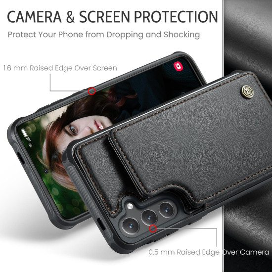 For Samsung Galaxy S24+ 5G CaseMe C22 PC+TPU Business Style RFID Anti-theft Leather Phone Case(Black)