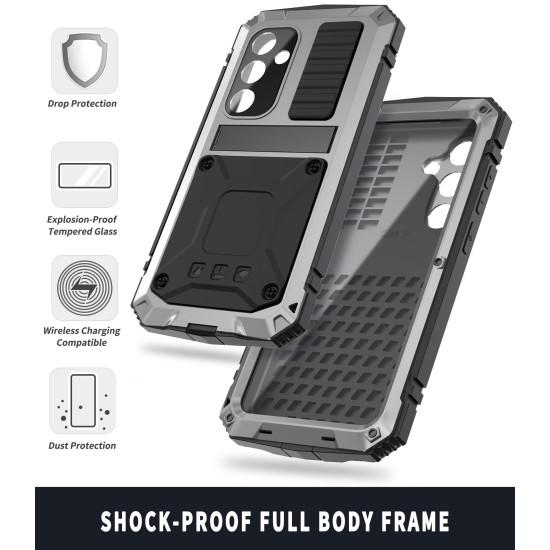 For Samsung Galaxy S24+ 5G R-JUST Life Waterproof Dustproof Shockproof Phone Case(Silver)