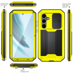 For Samsung Galaxy S24+ 5G R-JUST Sliding Camera Life Waterproof Holder Phone Case(Yellow)