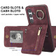 For Samsung Galaxy S24+ 5G Retro Ring and Zipper RFID Card Slot Phone Case(Wine Red)