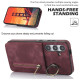 For Samsung Galaxy S24+ 5G Retro Ring and Zipper RFID Card Slot Phone Case(Wine Red)