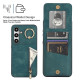 For Samsung Galaxy S24+ 5G Retro Ring and Zipper RFID Card Slot Phone Case(Green)