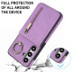 For Samsung Galaxy S24+ 5G Retro Ring and Zipper RFID Card Slot Phone Case(Purple)