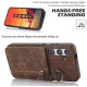 For Samsung Galaxy S24+ 5G Retro Ring and Zipper RFID Card Slot Phone Case(Brown)