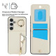 For Samsung Galaxy S24+ 5G Retro Ring and Zipper RFID Card Slot Phone Case(Beige)