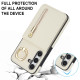 For Samsung Galaxy S24+ 5G Retro Ring and Zipper RFID Card Slot Phone Case(Beige)