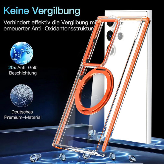 For Samsung Galaxy S24+ 5G Magnetic 360 Degree Rotating Holder Phone Case(Black)