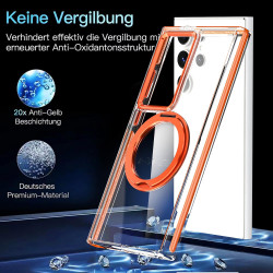 For Samsung Galaxy S24+ 5G Magnetic 360 Degree Rotating Holder Phone Case(White)