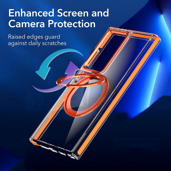 For Samsung Galaxy S24+ 5G Magnetic 360 Degree Rotating Holder Phone Case(Blue)