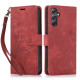 For Samsung Galaxy S24+ / S25+ 5G Orchid Butterfly Embossed Leather Phone Case(Red)
