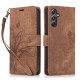 For Samsung Galaxy S24+ / S25+ 5G Orchid Butterfly Embossed Leather Phone Case(Brown)