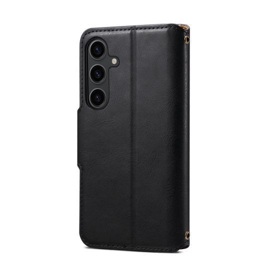For Samsung Galaxy S24+ 5G Denior Cowhide Texture Wallet Style Leather Phone Case(Black)