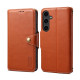 For Samsung Galaxy S24+ 5G Denior Cowhide Texture Wallet Style Leather Phone Case(Brown)