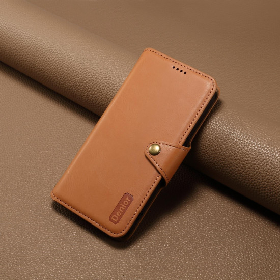 For Samsung Galaxy S24+ 5G Denior Cowhide Texture Wallet Style Leather Phone Case(Khaki)