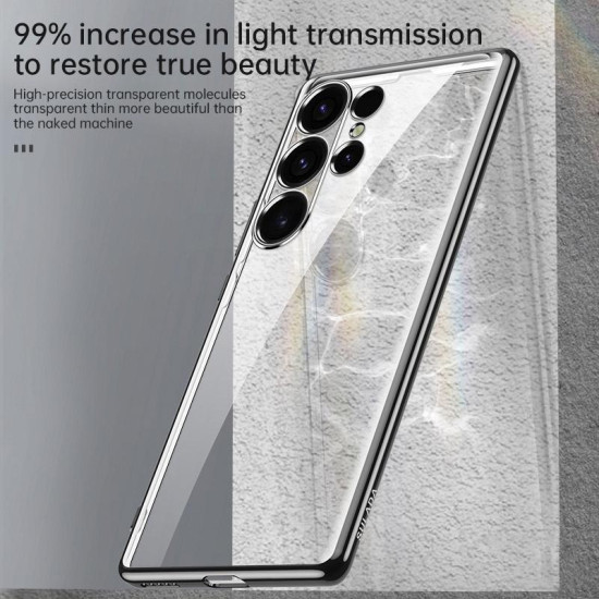 For Samsung Galaxy S24+ 5G SULADA Electroplating TPU Transparent Phone Case(Black)