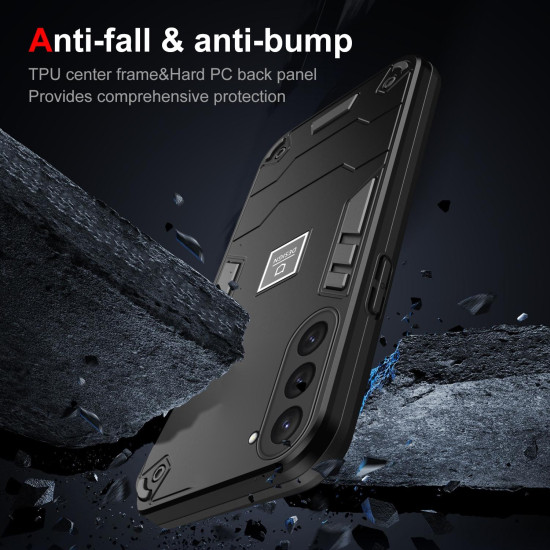 For Samsung Galaxy S23 5G 2 in 1 Shockproof Phone Case(Black)