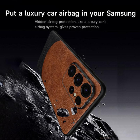For Samsung Galaxy S24+ 5G SULADA Stitching Leather MagSafe Magnetic Phone Case(Sapphire Blue)