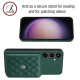 For Samsung Galaxy S24+ 5G Rhombic Texture Card Bag RFID Phone Case with Long Lanyard(Green)