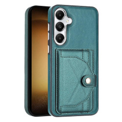 For Samsung Galaxy S24+ 5G Shockproof Leather Phone Case with Card Holder(Green)