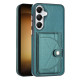 For Samsung Galaxy S24+ 5G Shockproof Leather Phone Case with Card Holder(Green)