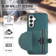 For Samsung Galaxy S24+ 5G Shockproof Leather Phone Case with Card Holder(Green)