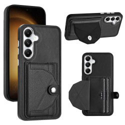 For Samsung Galaxy S24+ 5G Shockproof Leather Phone Case with Card Holder(Black)
