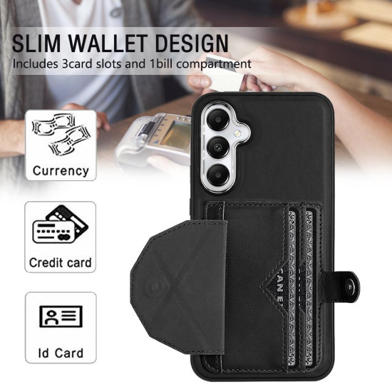For Samsung Galaxy S24+ 5G Shockproof Leather Phone Case with Card Holder(Black)