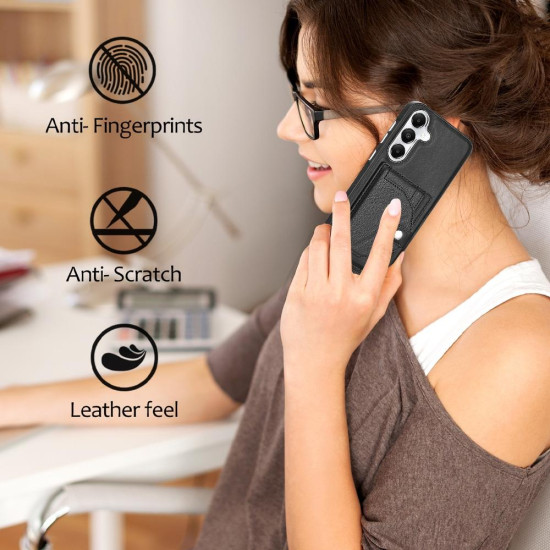For Samsung Galaxy S24+ 5G Shockproof Leather Phone Case with Card Holder(Black)