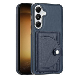 For Samsung Galaxy S24+ 5G Shockproof Leather Phone Case with Card Holder(Blue)