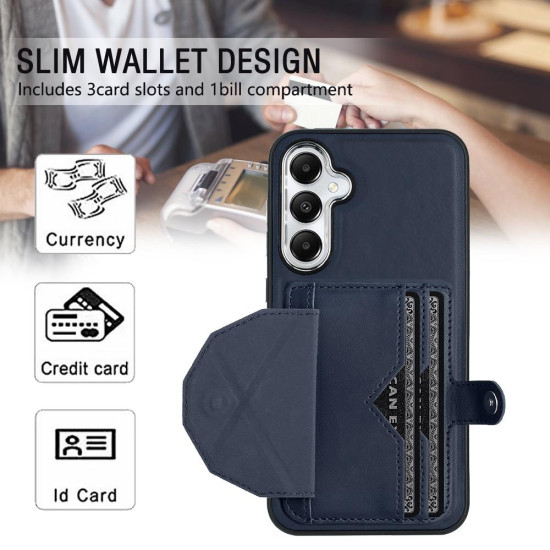 For Samsung Galaxy S24+ 5G Shockproof Leather Phone Case with Card Holder(Blue)