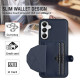 For Samsung Galaxy S24+ 5G Shockproof Leather Phone Case with Card Holder(Blue)