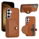 For Samsung Galaxy S24+ 5G Shockproof Leather Phone Case with Card Holder(Brown)