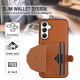 For Samsung Galaxy S24+ 5G Shockproof Leather Phone Case with Card Holder(Brown)