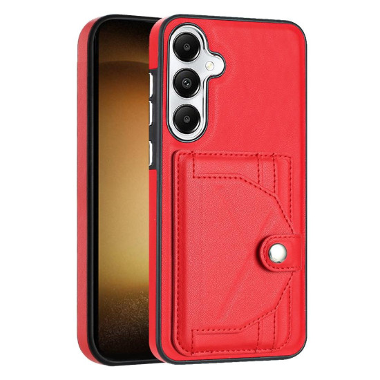 For Samsung Galaxy S24+ 5G Shockproof Leather Phone Case with Card Holder(Red)