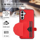 For Samsung Galaxy S24+ 5G Shockproof Leather Phone Case with Card Holder(Red)