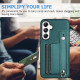For Samsung Galaxy S24+ 5G Shockproof Leather Phone Case with Wrist Strap(Green)