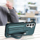 For Samsung Galaxy S24+ 5G Shockproof Leather Phone Case with Wrist Strap(Green)